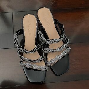 J. Crew Black and White Strappy Sandals
